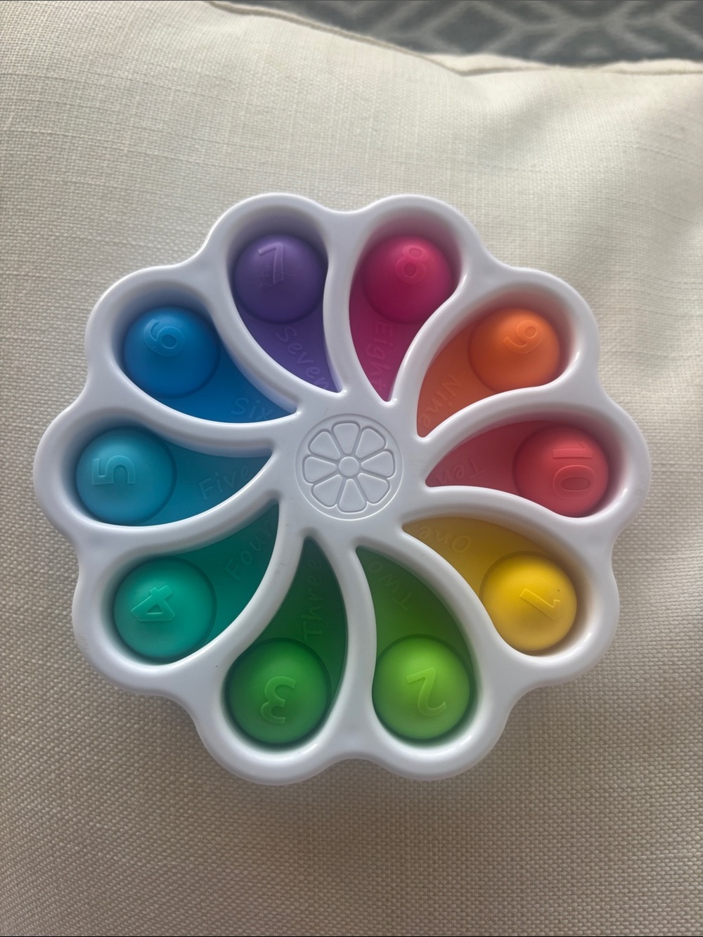 Rainbow Number Pop Toy - Multicolor Silicone Fidget for Kids